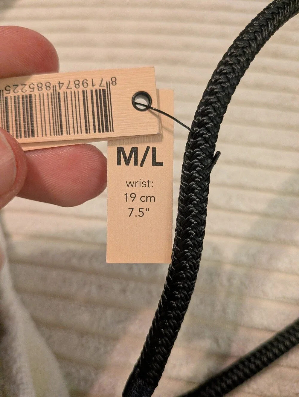NWT Pig & Hen Salty Steve Black Rope Bracelet ML 7.5